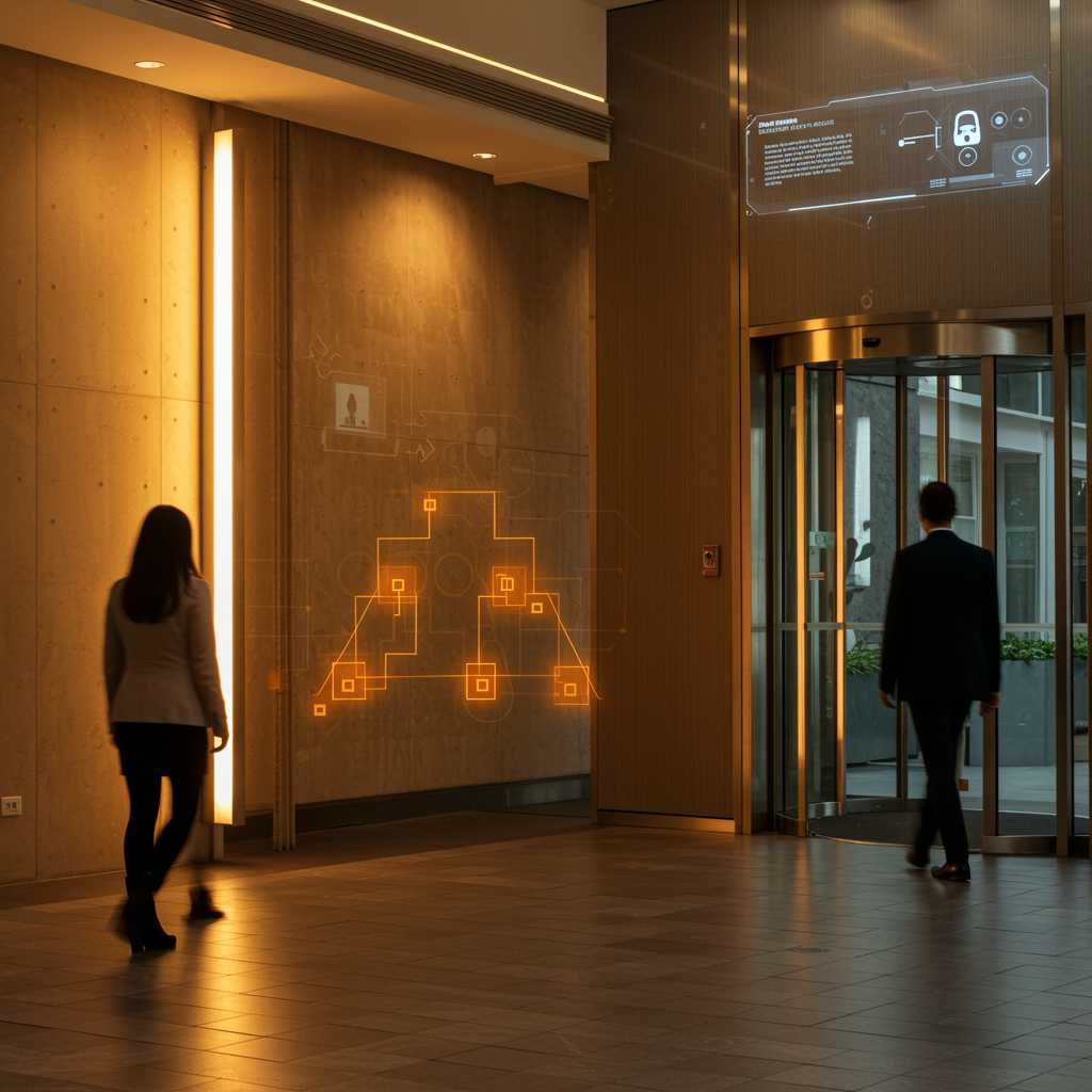SecureSite AI monitoring a modern building entrance