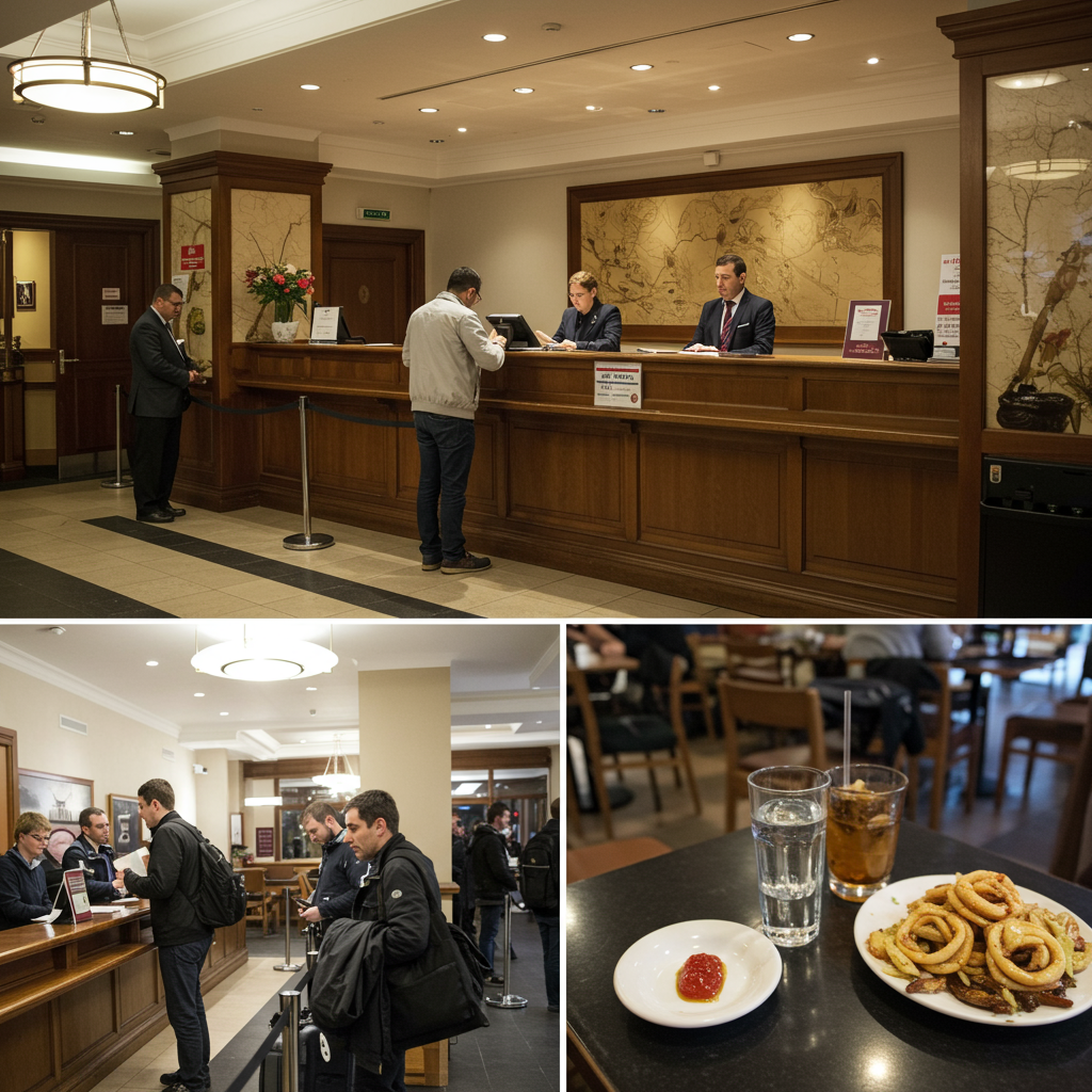 Challenges in hospitality service like a busy reception or untidy area